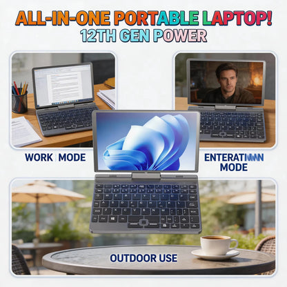2025 New 8 Inch Oushedi Mini Laptop Intel N95 Quad Core Touch Screen Slim Portable Windows 11 Pro Notebook For Student Office