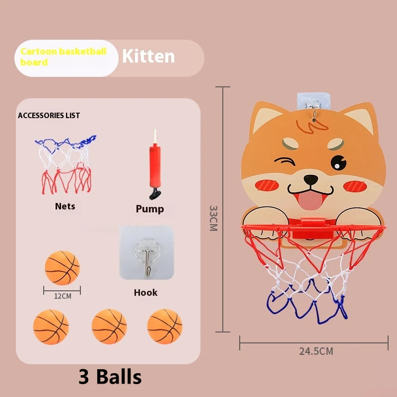 Children's Version Vertical Adjustable Lifting Basketball Rack Outdoor Home Indoor Sports Crtoon Rebound Parent-child Interacti