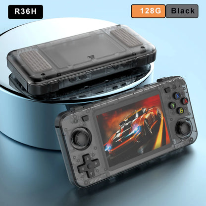BOYHOM Green R3 6H Retro Video Game Console 3.5‘’ IPS Screen RK3326 3000 mAh Open Linux System Portable Player 64GB 128GB