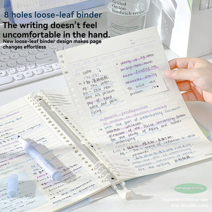 1PC A5/b5 Soft Spine Loose Leaf Notebook Detachable Notebook For Students To Flip 360 Degrees High Aesthetic Ins Style