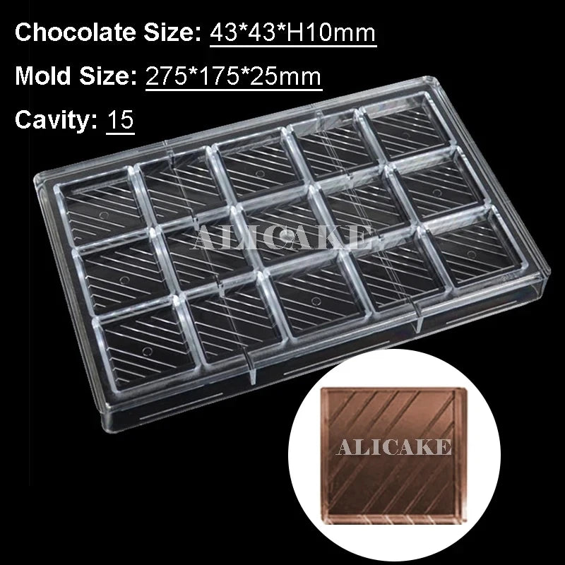 Polycarbonate Chocolate Mould Professional Molds for Candy Bonbons Bar Acrylic Mold Confectionery Baking Pastry Bakery Utensils
