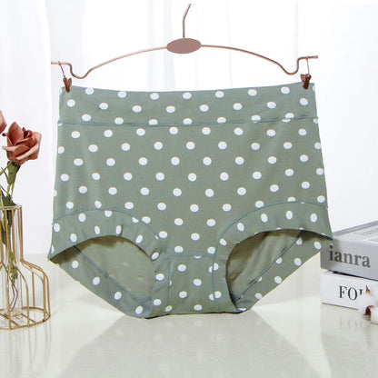 Modal Large size Panties for fat Lady Fashion Polka dot briefs High waist wide leg boyshorts cotton crotch underpants