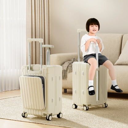 20 Inch Baby Mother Cabin Suitcase Front Opening Boarding Case Children Sit and Ride Luggage 24"26" Trolley Case Laptop Luggage
