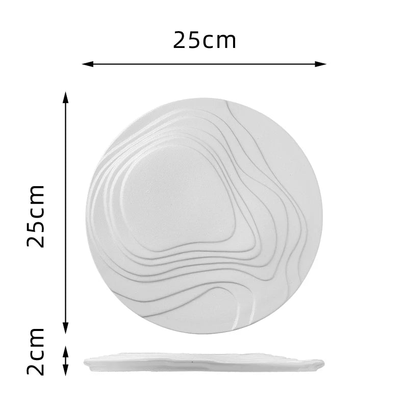 Ceramic Dining Plate Irregular Terraced Solid Color Dessert Snack Sushi Plates Molecular Cooking Tableware Commercial Tableware