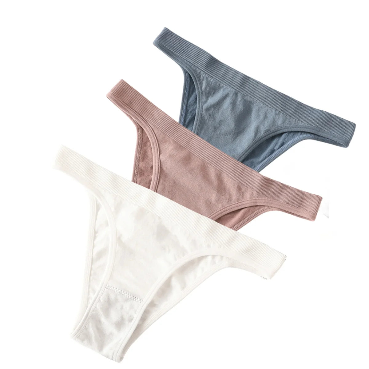 3Pcs/Set Women High Cut Brazilian Panties High Rise Seamless Underwear Soft Stretch Sports Soft Briefs Ladies Sexy Lingerie M-L