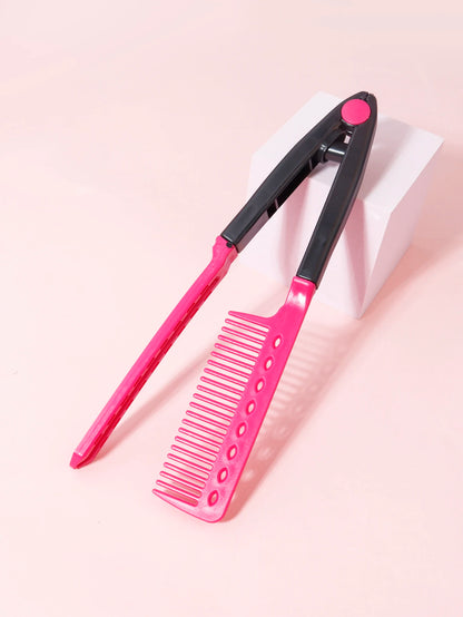 Straight hair brush, V-shaped straightener, straighten hair, suitable for hair salons, special for real hair wigs