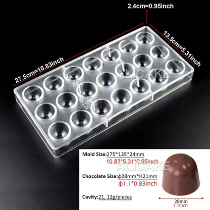 1Pcs Chocolate Molds Polycarbonate Candy Flowers Cube Oval Shape Confectionery Pans Trays Acrylic Baking Utensils Pastry Mould