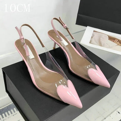 2026 New  High Heels Pvc Transparent Sandals Women'S Pointed-Toe Sexy Single Shoes