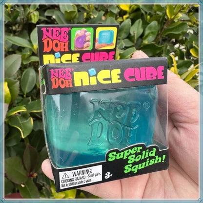 Nice Cube Nee Doh Squishy Squeeze Toy, Portable Stress Relief Sensory Fidget, Great for Kids & Adults with ADHD