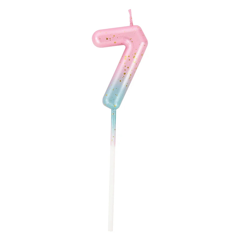 Gradient Cake Candles 0-9 Number Cake Topper Ins Birthday Cakes Toppers Birthdays Party Cupcake Decoration DIY Baking Supplies