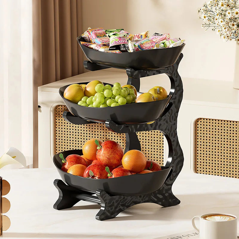 Creative 2/3 Layer Fruit Plate Home Organizer Living Room Plastic Snack Dish Dried Fruit Basket Candy Dish Cake Stand Salad Bowl