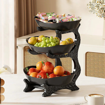 Creative 2/3 Layer Fruit Plate Home Organizer Living Room Plastic Snack Dish Dried Fruit Basket Candy Dish Cake Stand Salad Bowl