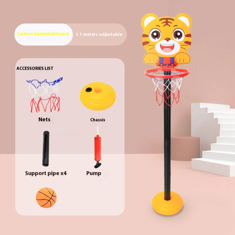 Children's Version Vertical Adjustable Lifting Basketball Rack Outdoor Home Indoor Sports Crtoon Rebound Parent-child Interacti