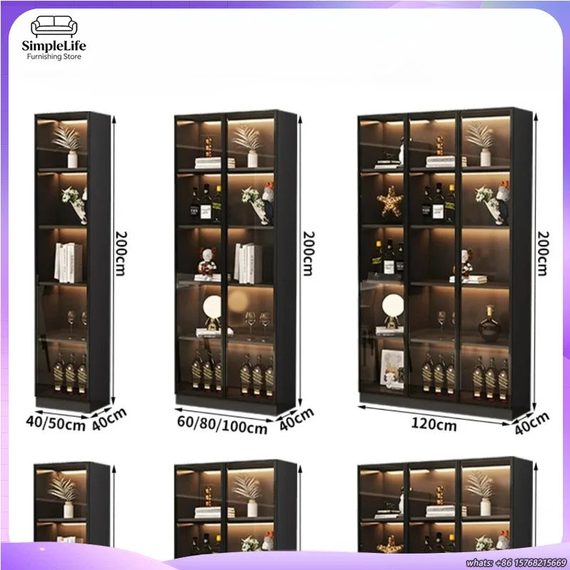 Mini Wine Cabinet Coffee Bar Cabinet for Living Room Home Decor Liquor Display Storage Furniture Wooden Beverage Cooler with