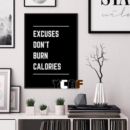 Motivational Quotes Black Minimalist Poster Canvas Aesthetic Decor for Office Quote Wall Art Decoration Gym Inspirational Poster