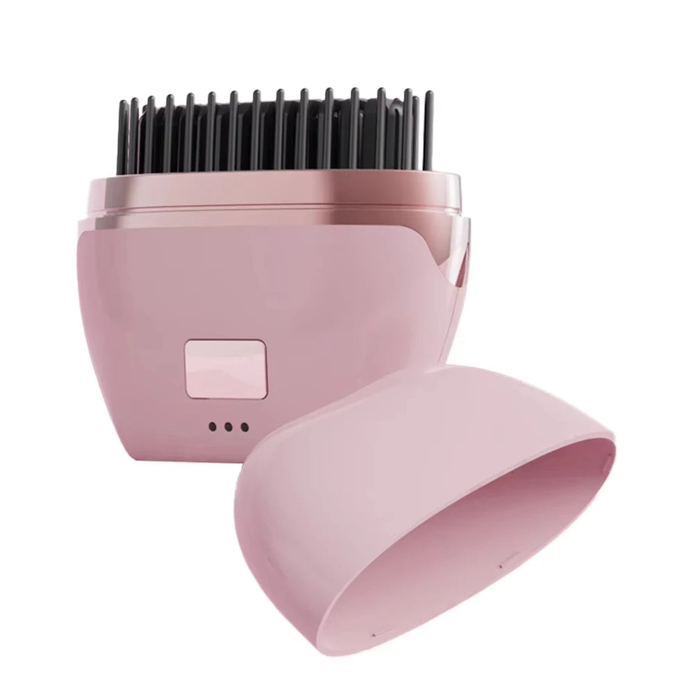 Mini Hair Straightener,Rechargeable Wireless Portable Hair Straightener Brush Anti Scald Shell Lightweigh for Travel Gift