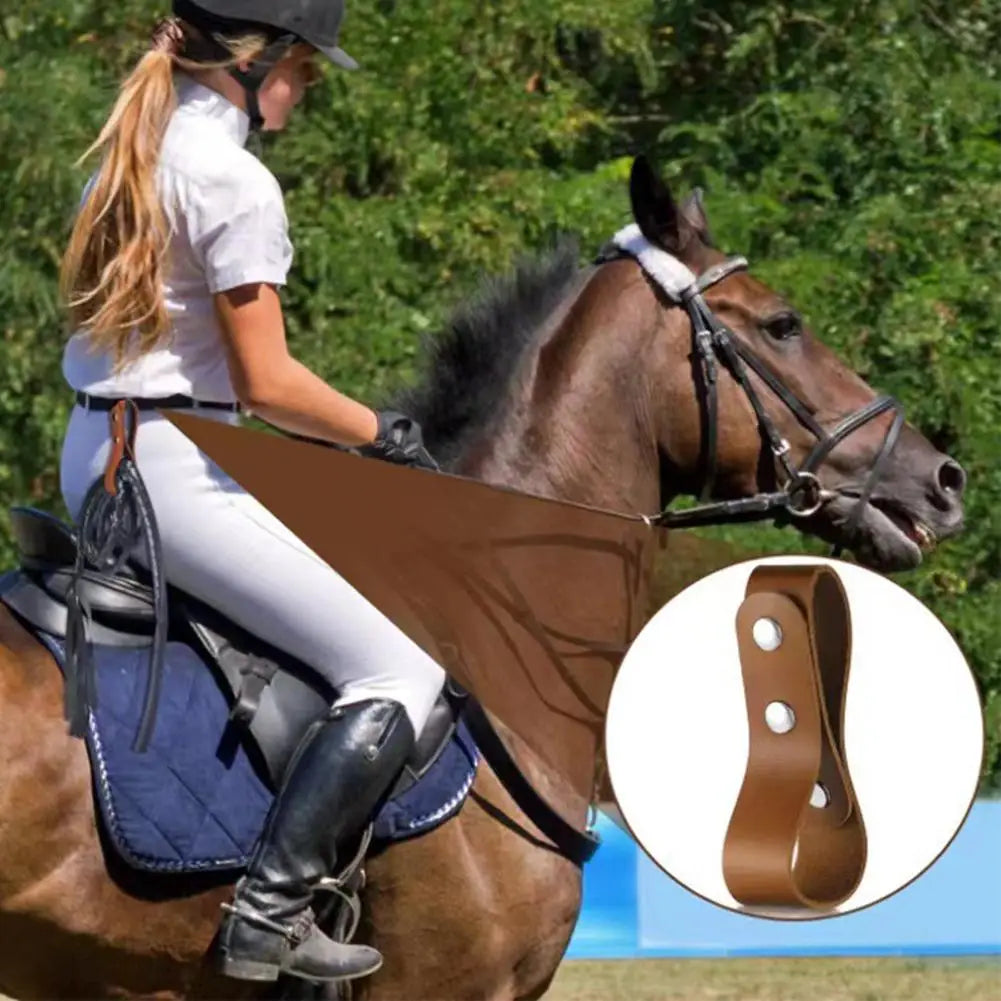 Equestrian Leather Whip Hanger Belt Loop Secure Snap Fastener Strap for Horse Riding Crops & Tack Room Organization
