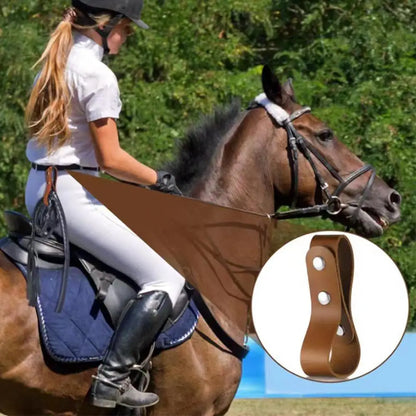 Equestrian Leather Whip Hanger Belt Loop Secure Snap Fastener Strap for Horse Riding Crops & Tack Room Organization