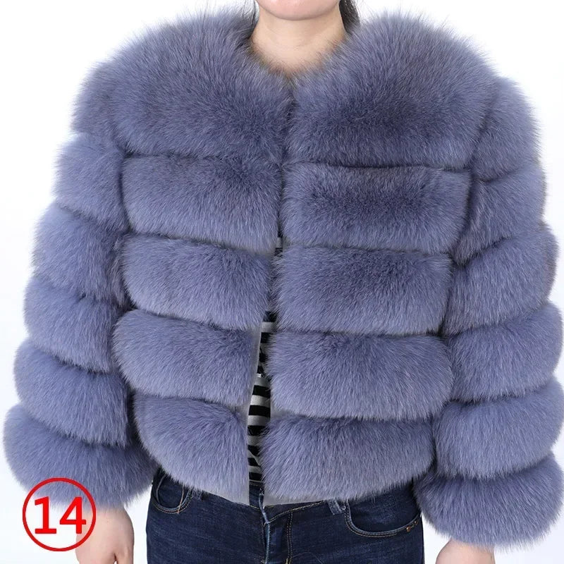 2023 Natural Real Fox Fur Coat Women Winter Warm Luxury Fur Jacket Detachable Long Sleeves Female Vest Furry Coats Outerwear