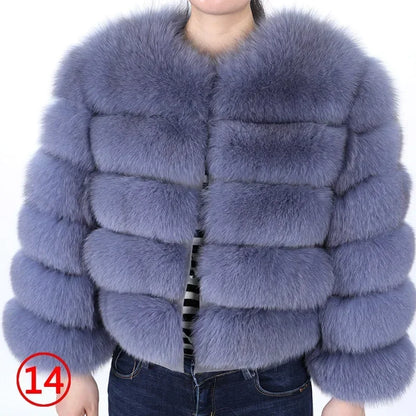 2023 Natural Real Fox Fur Coat Women Winter Warm Luxury Fur Jacket Detachable Long Sleeves Female Vest Furry Coats Outerwear