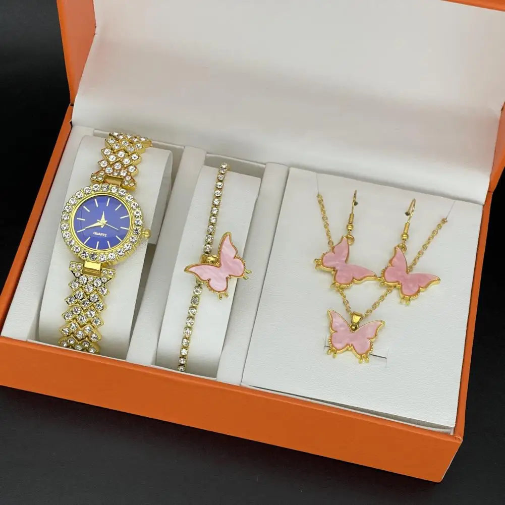 1 Set Jewelry Set with Gift Box Complete Collection of Quartz