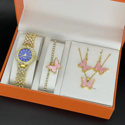 1 Set Jewelry Set with Gift Box Complete Collection of Quartz