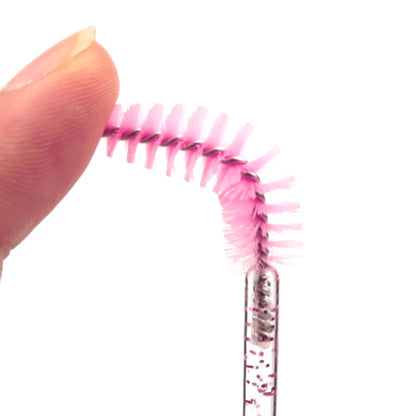 New 5/25/50Pcs Wholesale Crystal Eyelashes Brush Applicator Eyelash Brushes Plastic Mascara Wand Lashes Extension Makeup Beauty