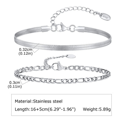 1/2/3pcs Chain Bracelet for Men Women,Stainless Steel Twisted Rope Cuban Chain Wristband,Hip Hop Minimalist Jewelry Gift