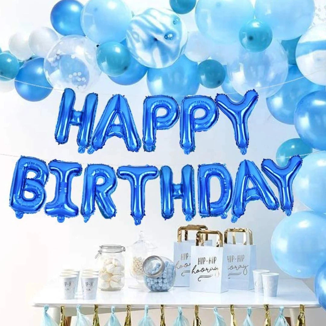 16 Inch Happy Birthday Balloons Pink Blue Aluminium Foil Balloon Birthday Party Decoration Suppries Home DIY Accessories Prop