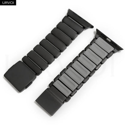 URVOI Stratos Band for Apple Watch Ultra 3 2 Series 11 10 9 8 SE3 Titanium Silicone Strap Magnet Clasp Bracelet DLC Coating 49mm