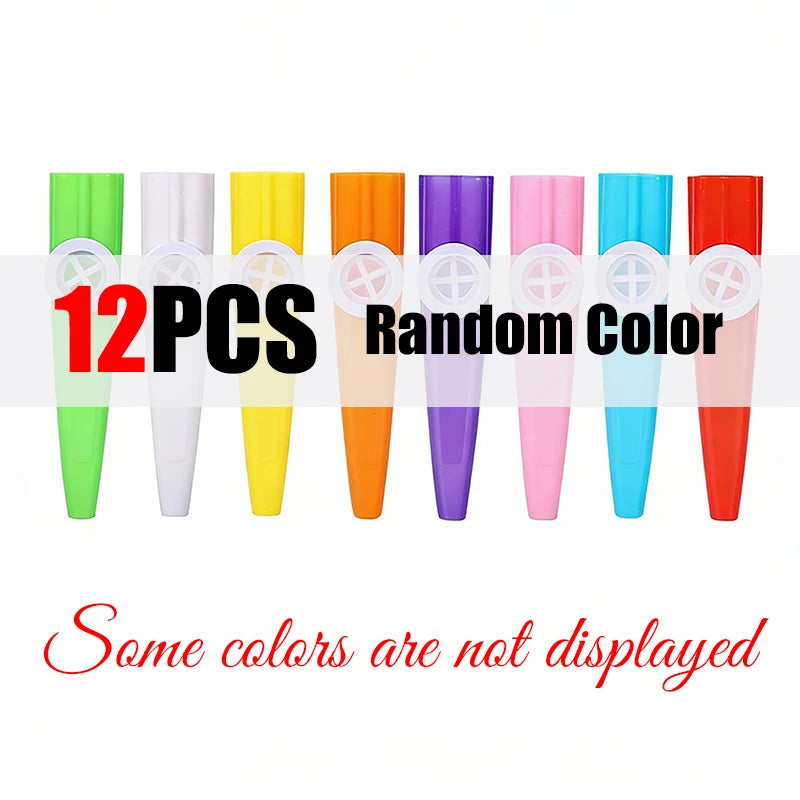 6-18PCS Random Mix Colors Plastic Kazoo Whistle Portable Harmonica Flute Instrument Bulk Items Festival Party Gift Souvenirs ZYF
