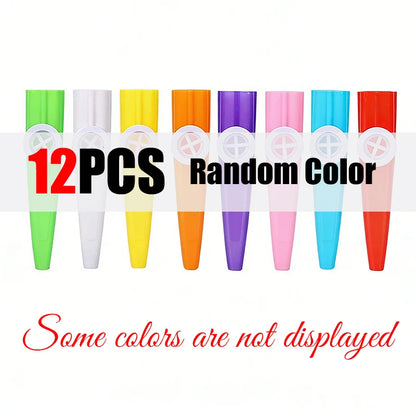 6-18PCS Random Mix Colors Plastic Kazoo Whistle Portable Harmonica Flute Instrument Bulk Items Festival Party Gift Souvenirs ZYF