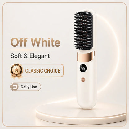 Portable Hair Straightener Brush USB Charging Cordless Hot Comb Ceramic Coating Ionic Anti Frizz Styling Tool