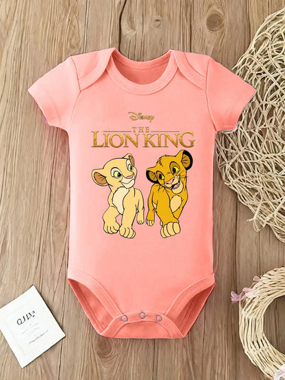 Kawaii The Lion King Printed Baby Clothes Bodysuits & One-pieces for Newborn Summer Short Sleeves Baby Rompers Jumpsuits