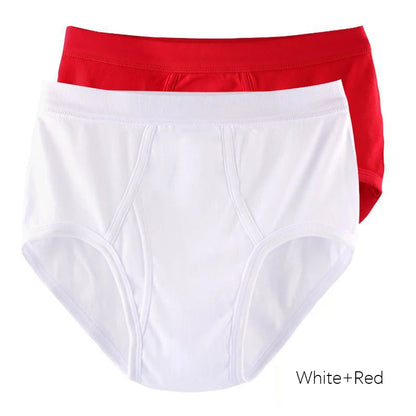 2Pcs/lot Men's Underwear 100%Cotton Briefs Sexy U Pouch Solid Color High Waist Panties Breathable Comfortable Male Underpants