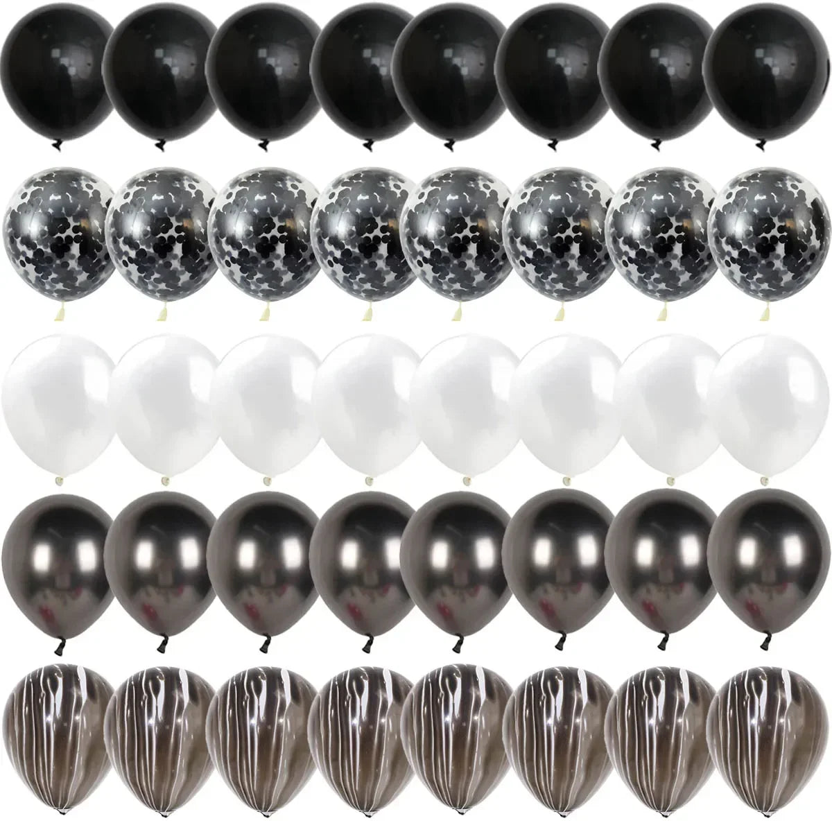 Black Metal Latex Confetti Balloon 30 40 50th Birthday Decoration Matte Globos New Year Wedding Birthday Party Baby Shower Decor