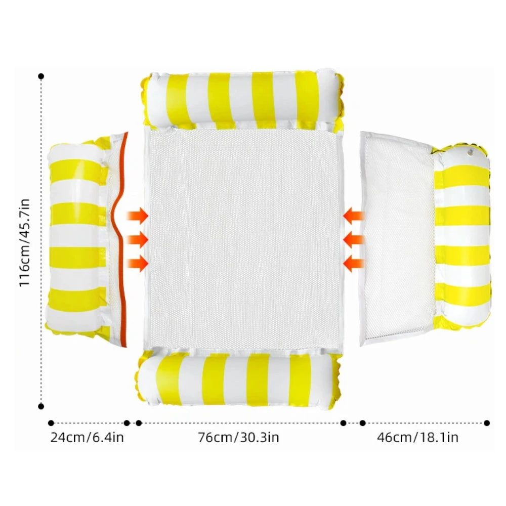 Inflatable Foldable Floating Row Swimming Pool Party Water Hammock Air Mattresses Pvc Stripe Water Floating Inflatable Mat