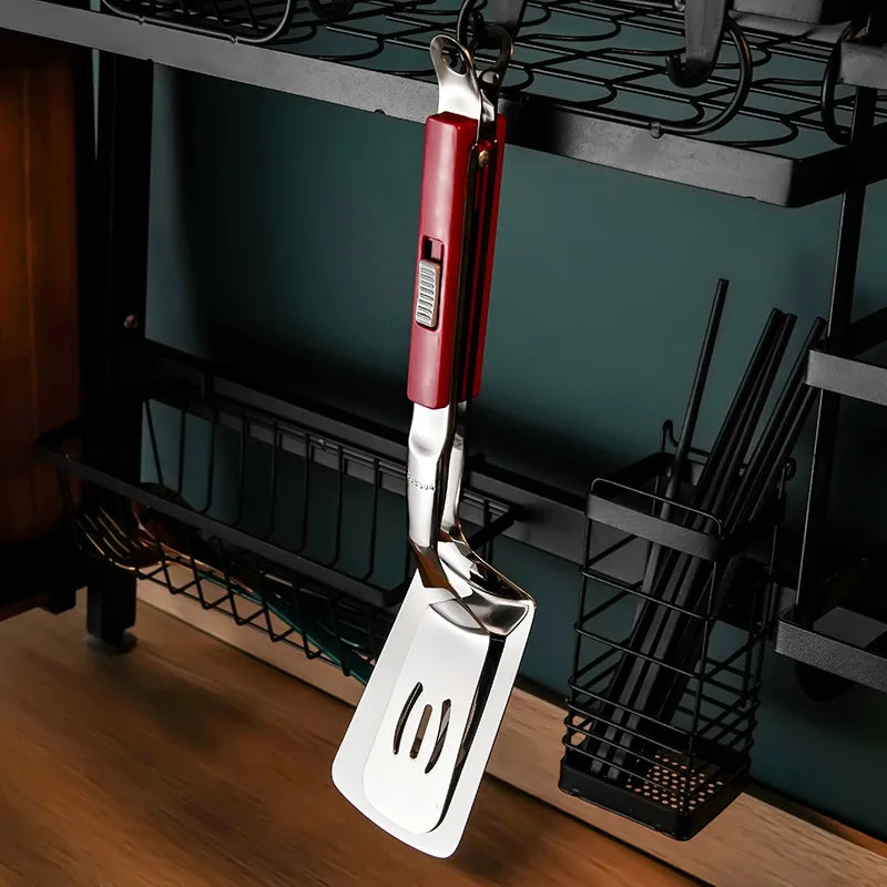 Stainless Steel Steak Clip Egg Flipper Spatula Barbecue Meat Clamp Flipping Bread Steak Fish Clip Spatula Kitchen Cooking Tongs