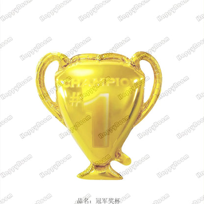 5Pcs Messi Soccer Birthday Aluminum Film Balloons Set Football Themed Birthday Party Decoration Supplies Party Photo Prop