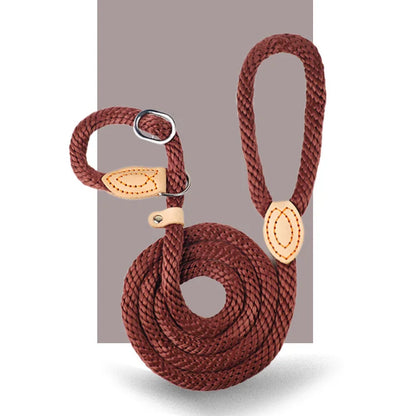 Dog Leash P Chain Slip Collar pet Walking Lead Outdoor puppy pet Traction Hemp rope For small Medium Large big Dogs long 1.5m