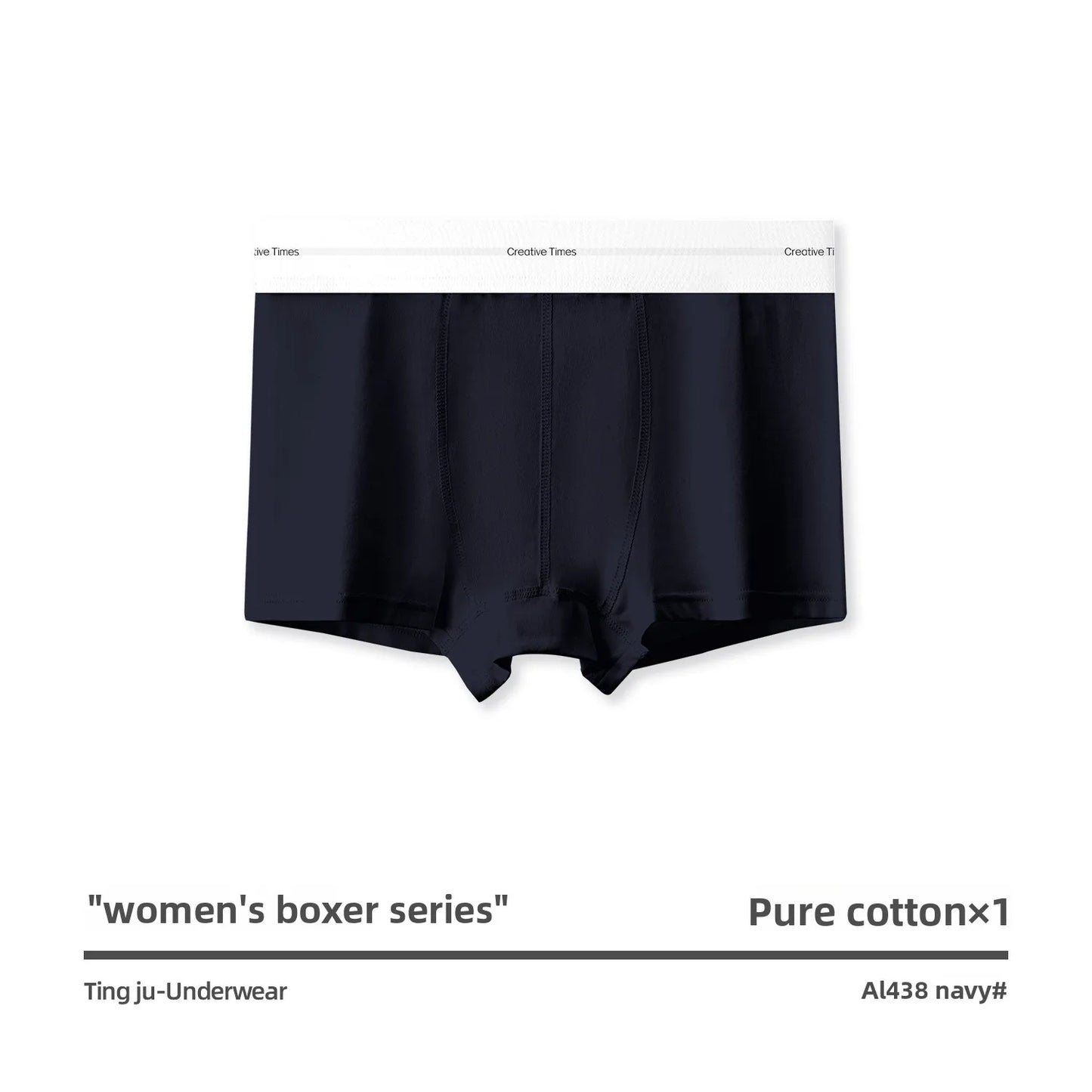Women Cotton Boyshort Panties Letter Wide Waistband Mid Waist Breathable Soft Comfortable Ladies Underwear