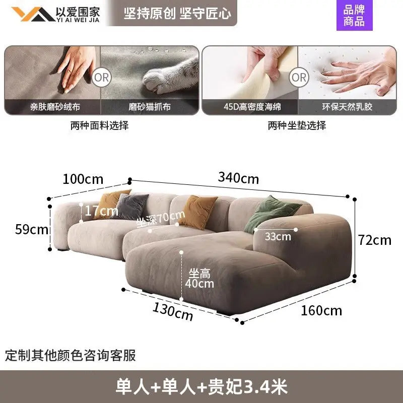 Comfortable Lounge Divano Soggiorno Di Lusso Luxury Furniture  Modern Living Room Sofas Minimalist Sectional Puff Corner Sofa