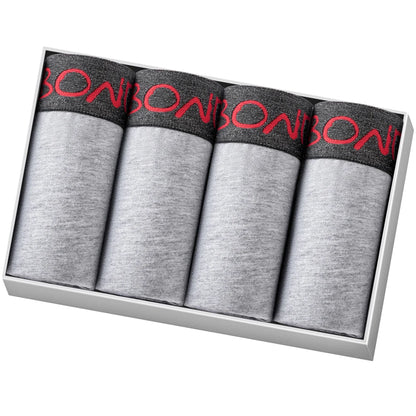 4pcs Man Underwear Cotton Boxer Shorts Sexy Underpants Slip Mens Boxershorts Men's Panties Pack Brand