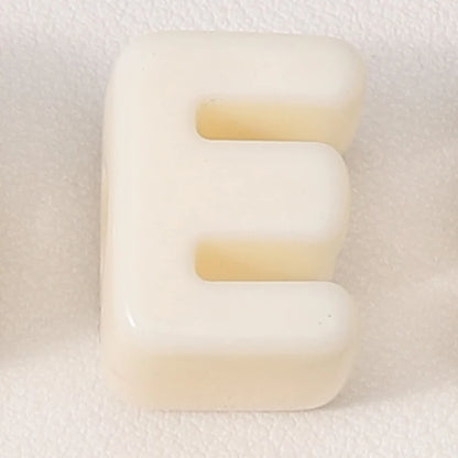 20pcs Beige Acrylic Large Hole Letter Loose Beads DIY Necklace