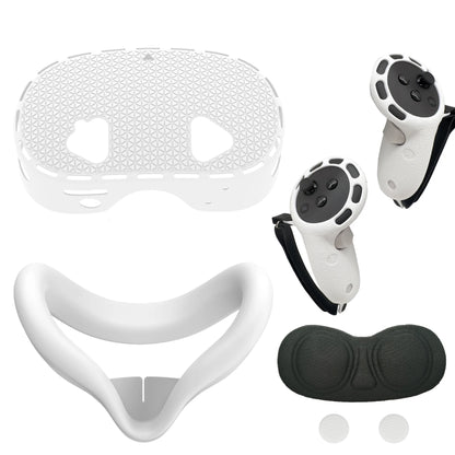 5 IN 1 Silicone Case For Meta Quest 3S VR Protector Lens Cap Soft Grip Cover Shockproof Durable Anti-scratch Accessories