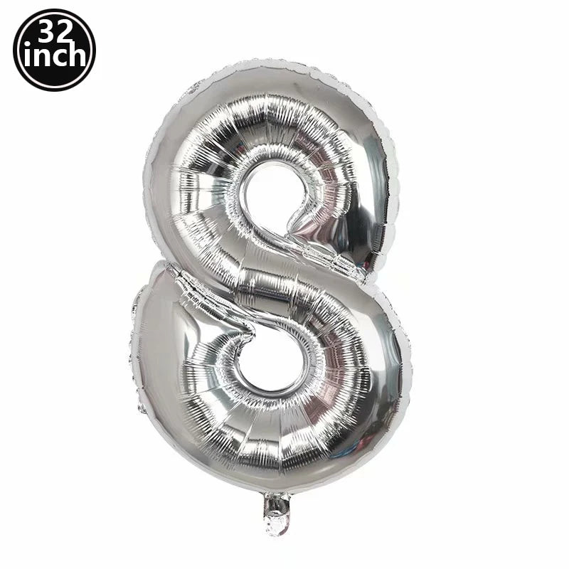 Multi Color Large Numbers 3 Balloon 32Inch 1 2 3 4 5 6 7 8 9 Birthday Ball Red Digit Bachelorette Balloons Figure Golob Balloons