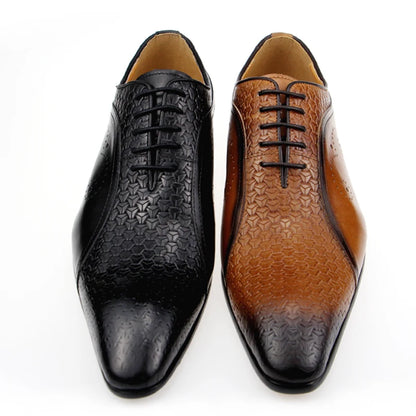 High Quality Formal Genuine Leather Shoes Men's Evening Wedding Comfortable Footwear Side Carving Shoes Black Brown Brogue