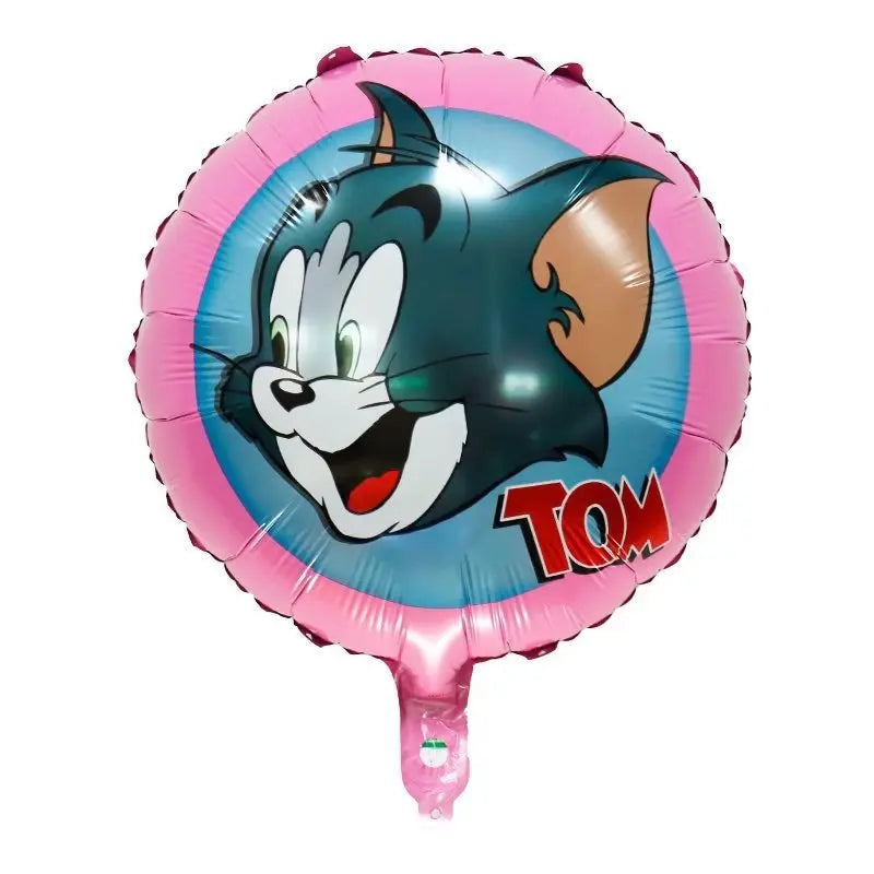 Cartoon T-Tom And J-Jerry Party Decorations Banner Latex Foil Balloons Cake Topper Birthday Movie Show Party Supplies Set Favor