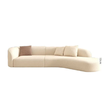 for Nordic Fabric Sofa Living Room Home Light Luxury Curved Large Sofa White Beauty Salon Hotel Lounge Sofa Chair