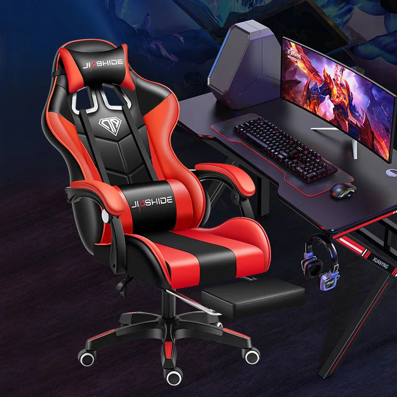 Silla Recliner Speaker Gamer Racing Computer Game Chair Gaming Chair with Footrest Pink Anime Massage Sound Office Chair 1pcs